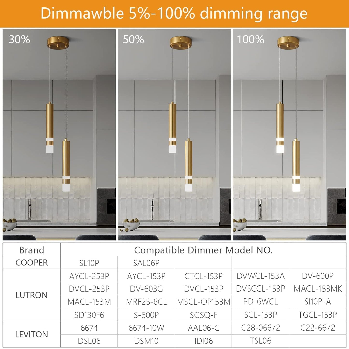 Liangmh Modern Pendant Light Kitchen Fixture Dimmable Led Gold Mini Pendant Lighting Fo Kitchen Island Bedroom Bedside Table Small Pendant Lights (2-Light)