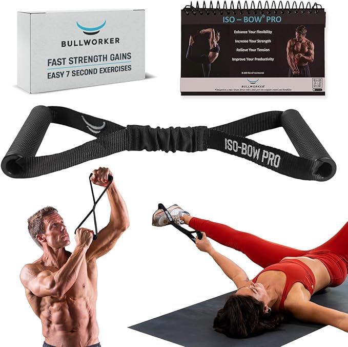 Iso-Bow Pro by Bullworker | The Isometric Pocket-Companion for Strength Training, Stretching, and Working Out. Use self-Re...