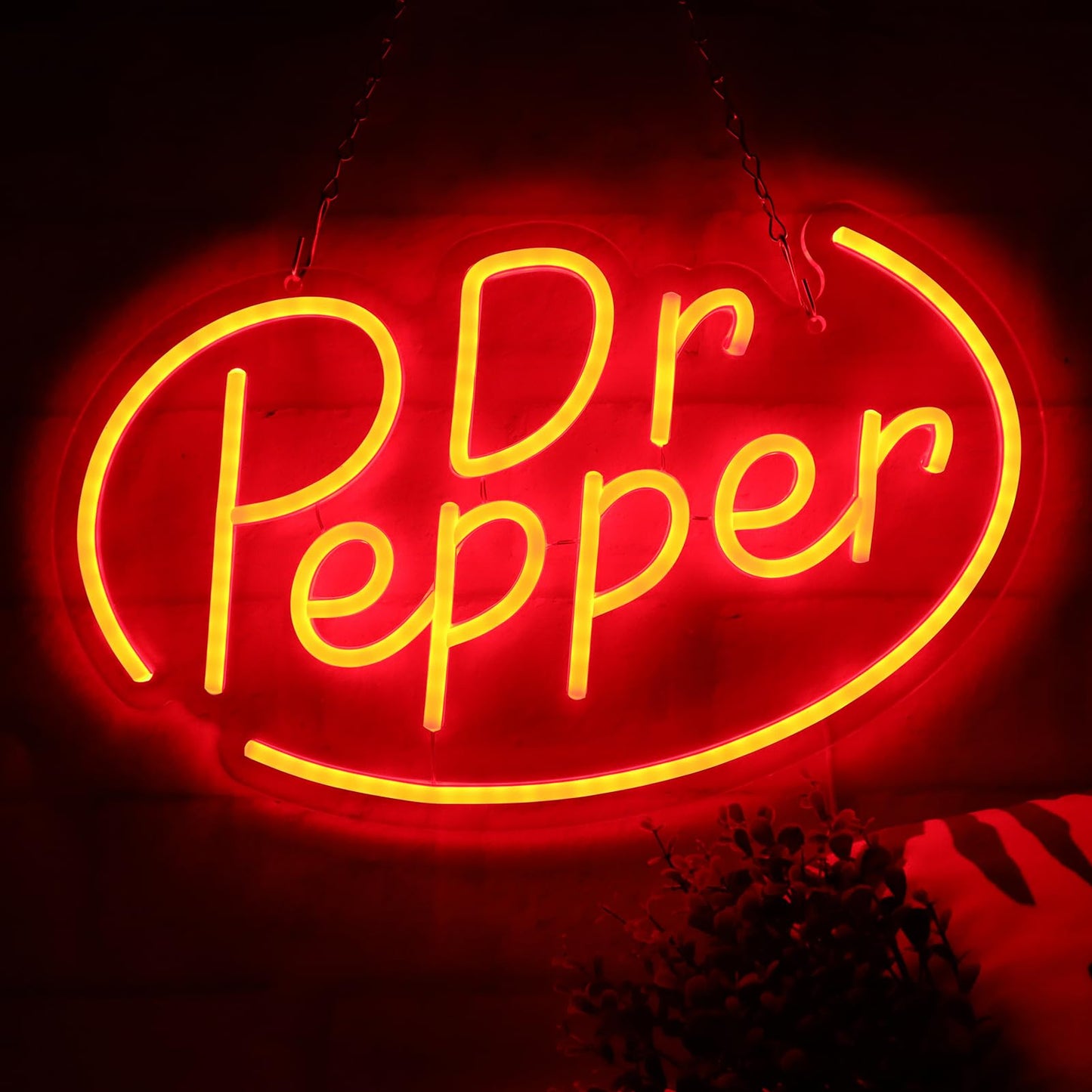 AHlove Neon Signs for Wall Decor，Neon Lights for Bedroom Led Business Signs Suitable for Drinks Shop、Man Cave、Christmas Gifts，16 * 10Inch(red)