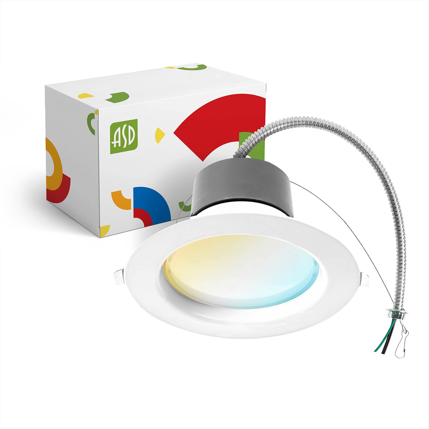 Asd 4 Inch Commercial Canless Led Downlight  Power Adjustable 7/10/13W Lighting  Round Dimmable Recessed Ceiling Light Fixture  5 Color Temperatures 2700K-5000K  120-277V Ic Rated Ul & Energy Star