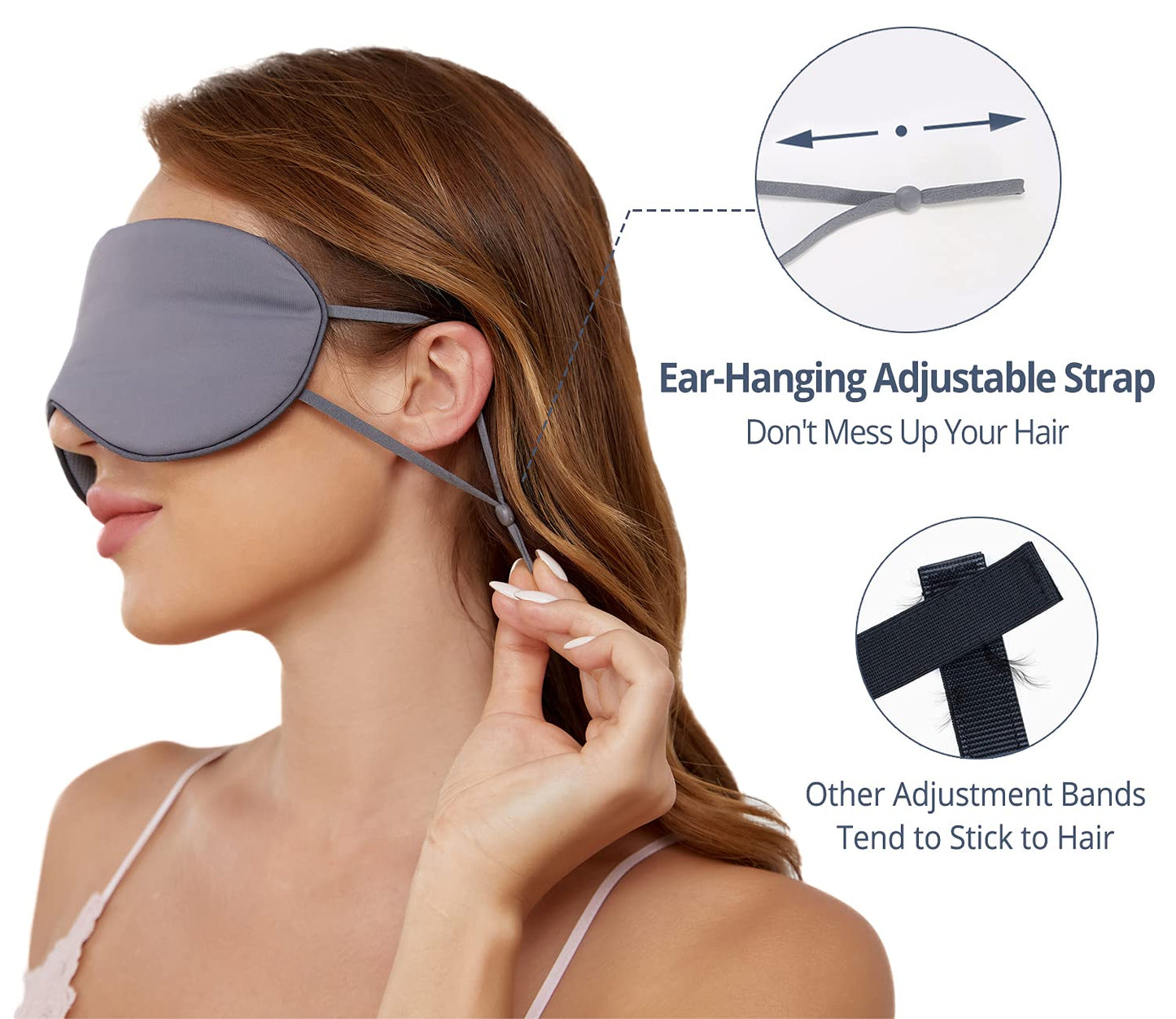 Sleeping Mask 2 Pack, Warm, Cool Double-Sided Use of Sleep Mask, Super Soft Blindfold with Adjustable Strap, Block Out Light, Comfort Sleep Eye Mask for Travel Meditation Nap