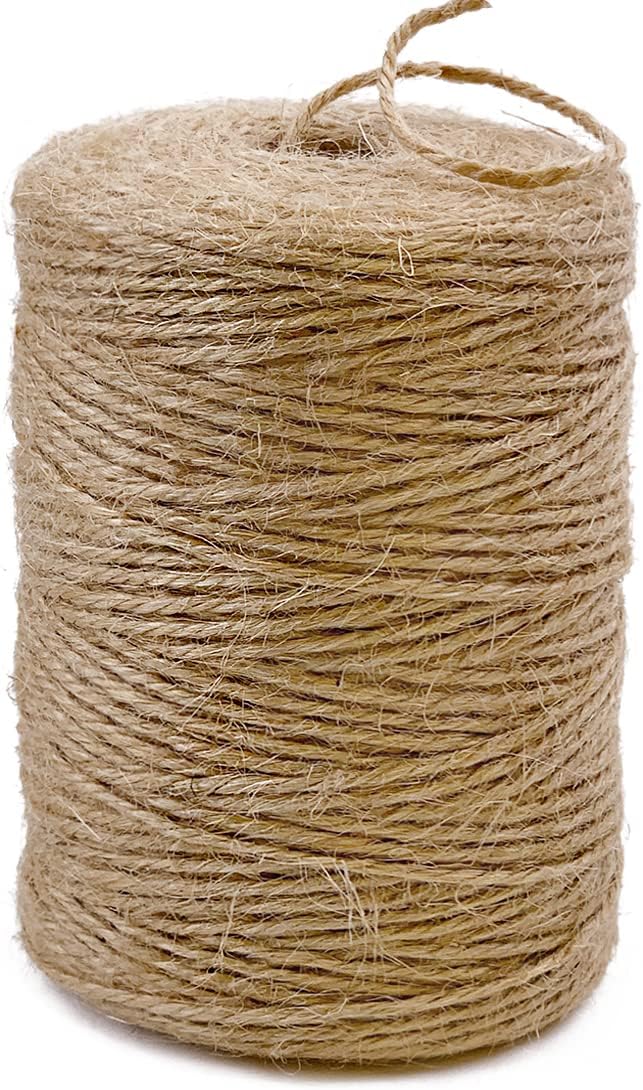 PerkHomy Natural Jute Twine 600 Feet Long Twine String for Crafts Gift Wrapping Packing Gardening Crochet Knitting Macrame...