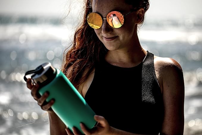 HYDRO CELL Stainless Steel Insulated Water Bottle with Straw - For Cold & Hot Drinks - Metal Vacuum Flask with Screw Cap and Modern Leakproof Sport Thermos for Adults (Teal 40oz)