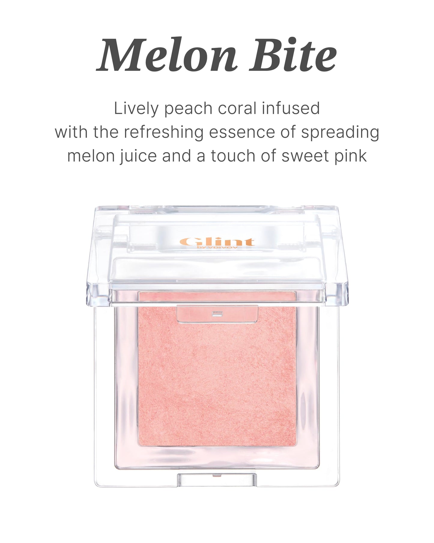 Glint Baked Blush (Melon Bite, 0.08oz) - Long-Lasting, All-Day Face Blush Powder for a Natural Look. Korean Skin Care, Korean Ma