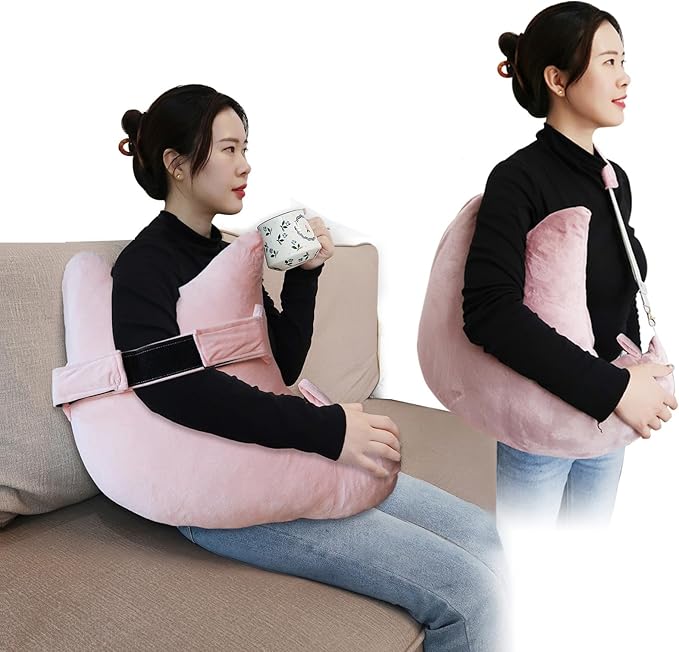 Shoulder Surgery Pillow, Ergonomic Rotator Cuff Pillow, Comfortable Post Shoulder Surgery Pillow, Adjustable Structure Provide Support, Shoulder Pain Relief (Orange, Arm & Shoulder Strap)