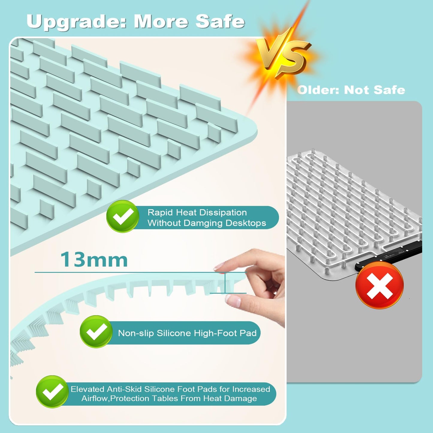 Warming Mat for Food Warmer Heating: Electric Silicone Hot Trays & Warm Buffer Plate 7-Level Temperature Control,Foldable Heat Pad,Keep Dishes Heater,Gift for Kitchen & Party - Seafoam