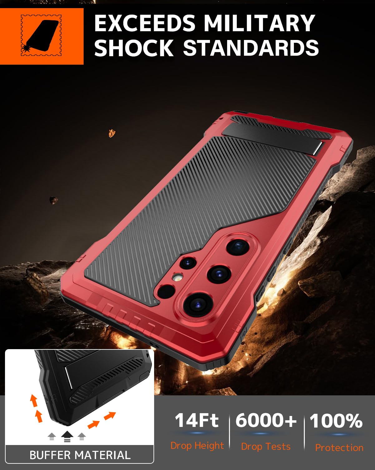 Ninki For Samsung Galaxy S25 Ultra Case Metal Silicone With Kickstand Built-In Screen Protector,Heavy Duty 360Military Shockproo