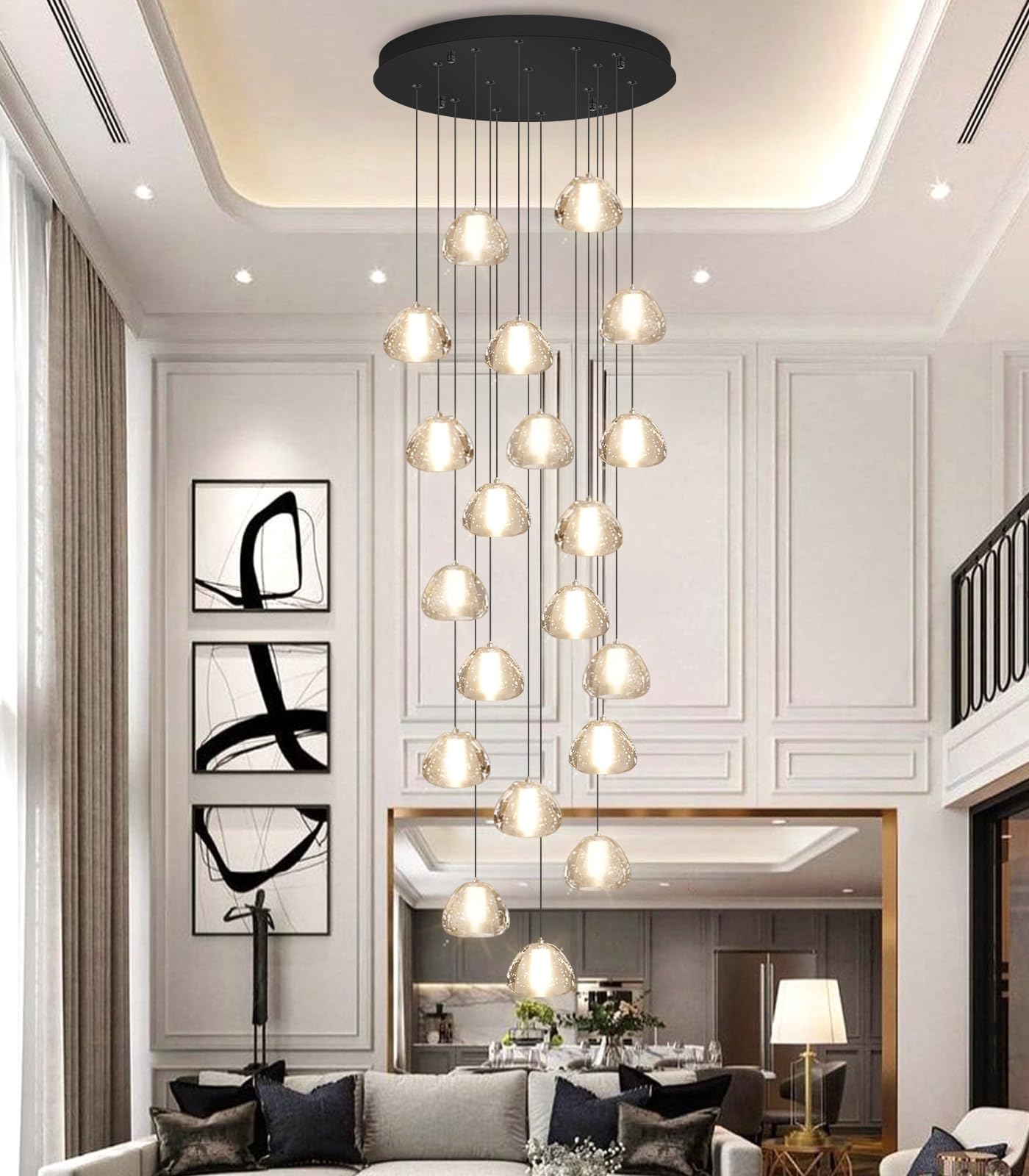 Dolria Modern Crystal Chandeliers Led Ceiling Lighting Foyer Large Ceiling Light For Staircase Living Room Hallway Entryway