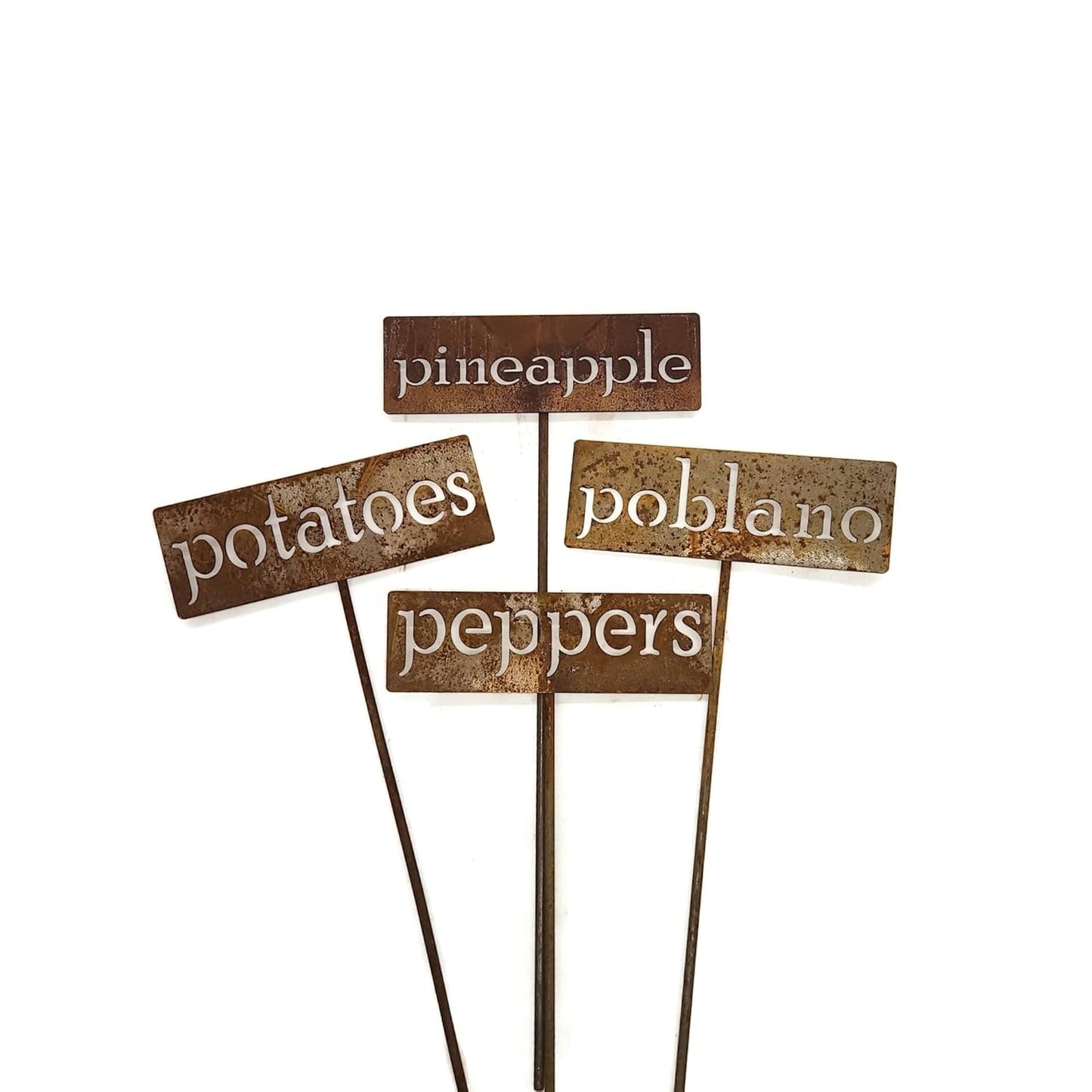 Classic Metal Garden Markers 19 Inches Tall (pomegranate, Naturally Rusted)