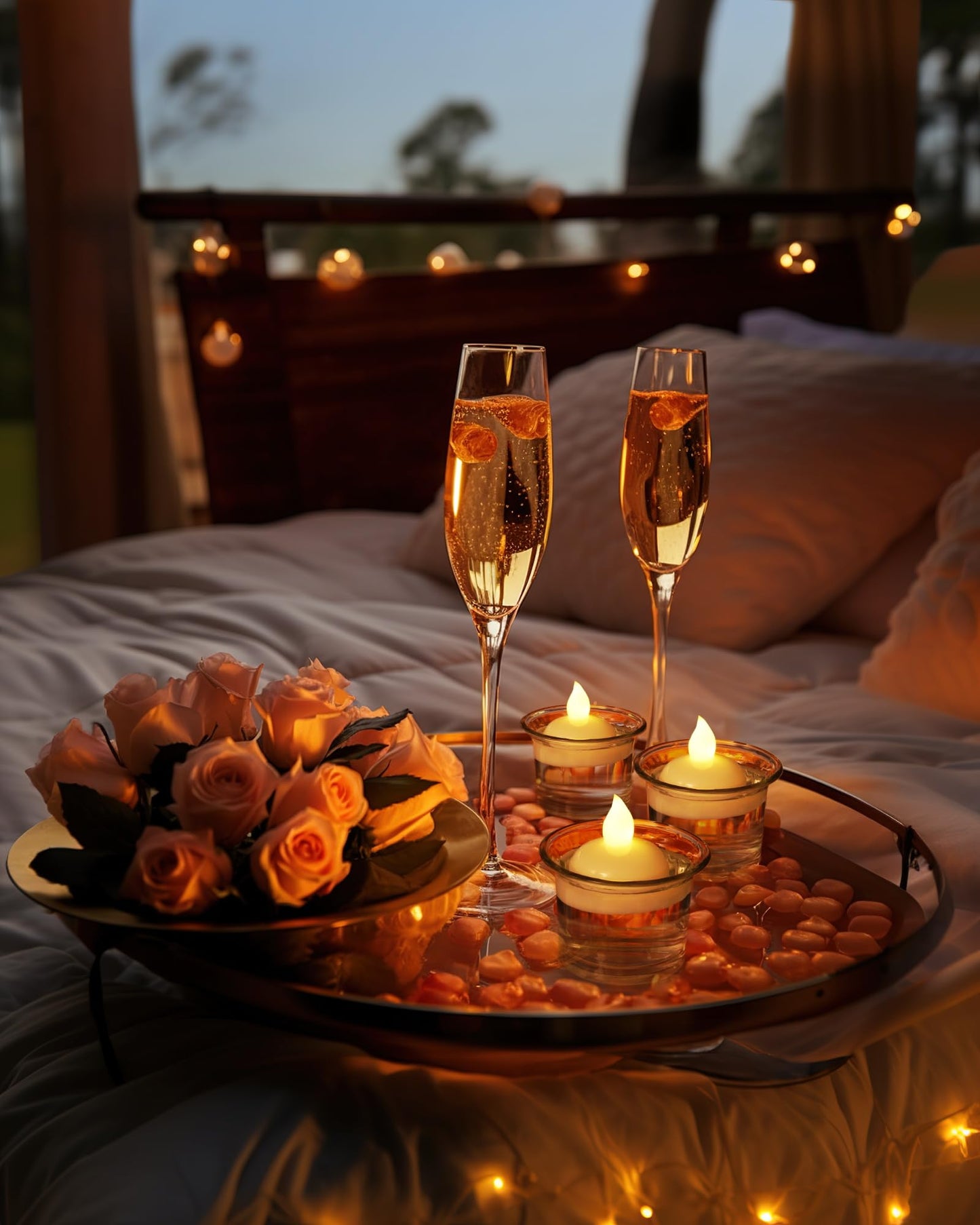 Homemory 48 Pack Waterproof Flameless Floating Tealights, Battery Flickering LED Tea Lights Candles - Wedding, Party, Centerpiece, Pool & SPA (Warm White)
