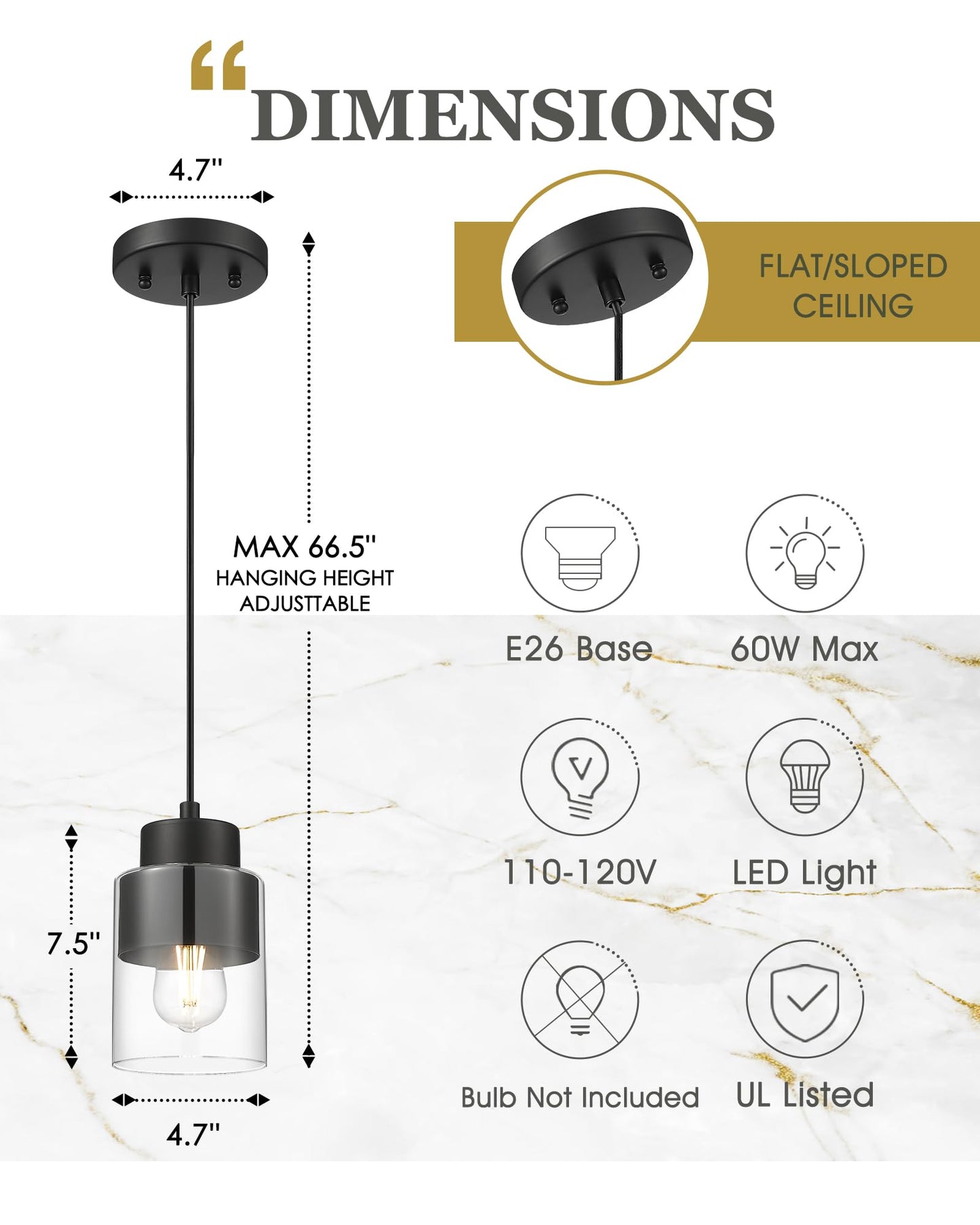 Audickic 2-Pack Pendant Lights Kitchen Island  Dual Shade Hanging Lights Fixtures With Metal And Clear Glass  Modern Matte Black Kitchen Pendant Lighting Over Island For Dining Room  Ad-24022-1P2-Bk