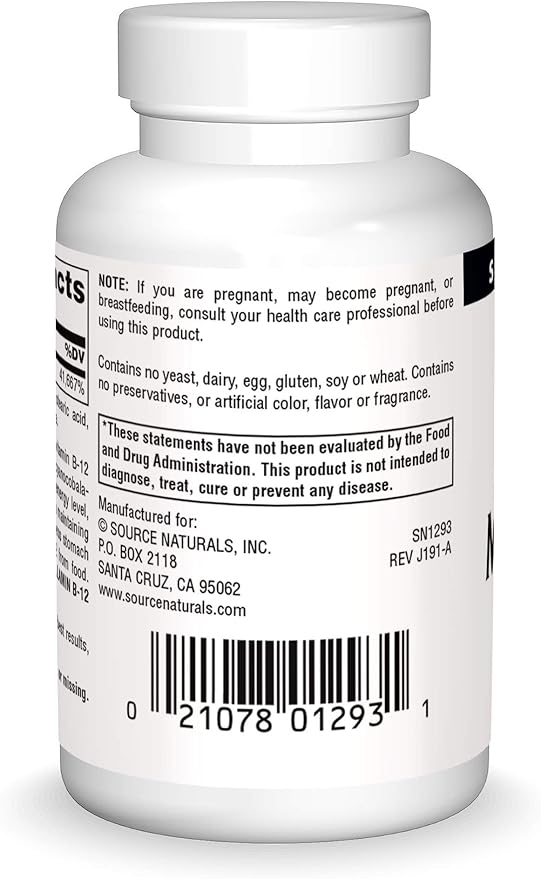 Source Naturals MethylCobalamin Vitmain B-12 Cherry-Flavored, 1 mg - 120 Lozenges