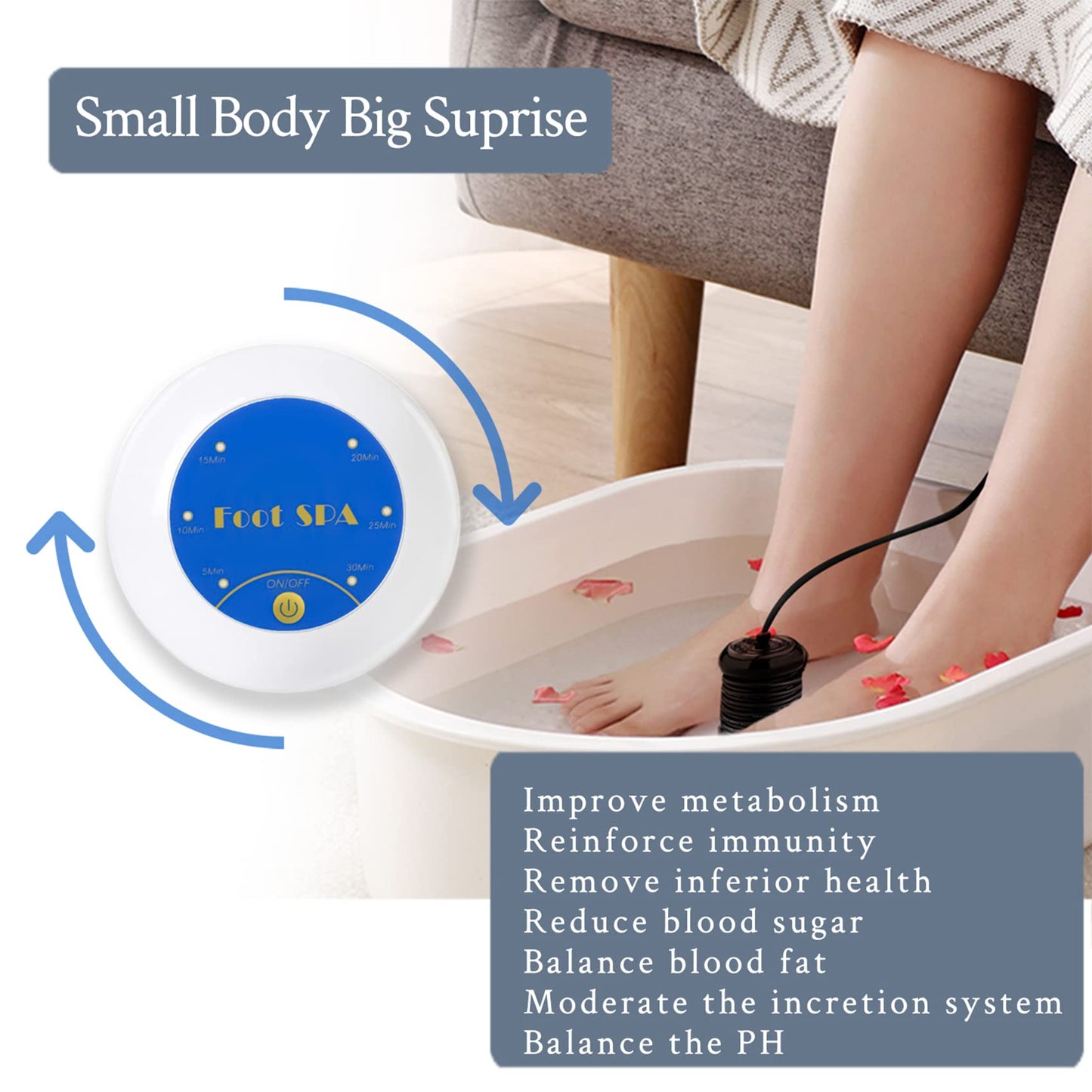 Ionic Foot Bath Detox Machine, Portable Ionic Detox Foot Bath Spa Machine Ion Cleanse Controller for Home Travel Holiday