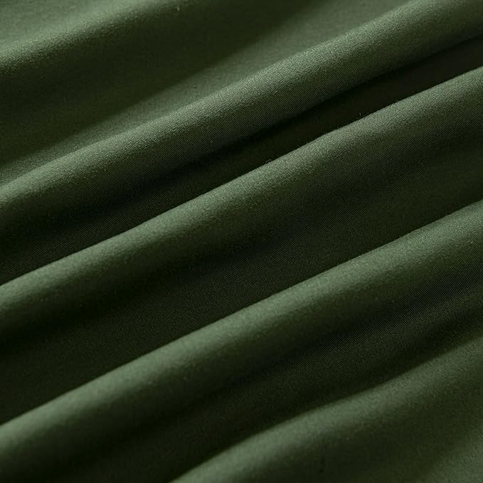 Bed Skirt Twin Size Ruffled Bed Skirt with Split Corners, 14 Inch Drop Dust Ruffle Bed Skirt with Platform, Green