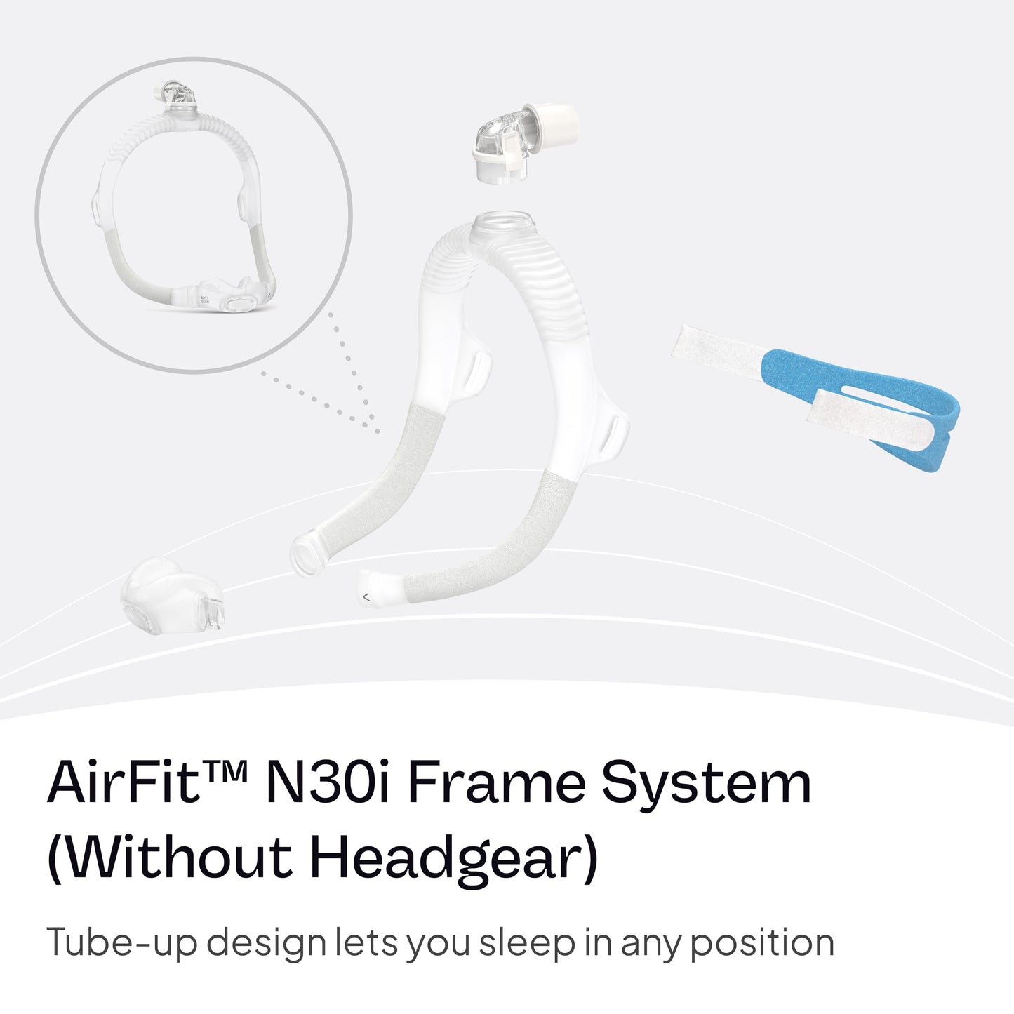 ResMed AirFit N30i Standard Frame - For Nasal CPAP Mask - Replacement CPAP Accessories - QuietAir Technology - Without Headgear - Wide Cushion