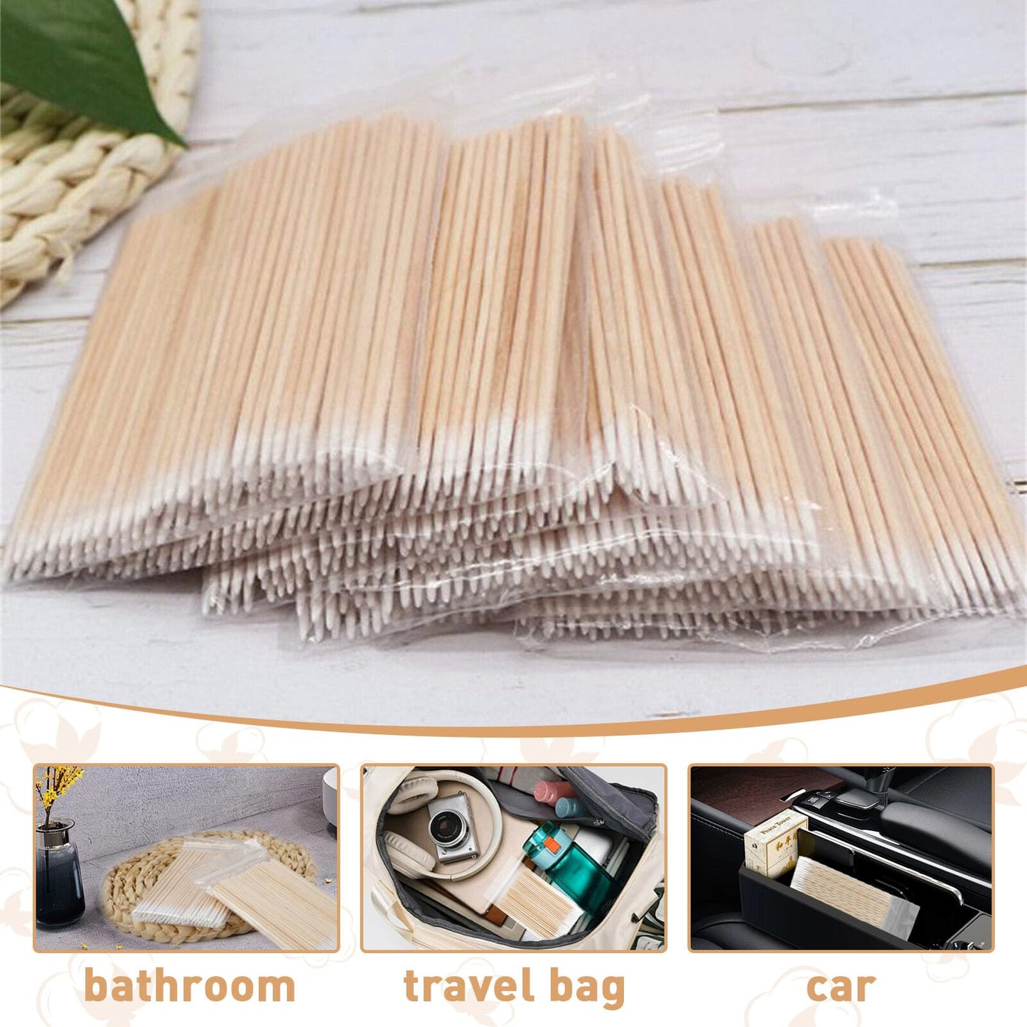 Fenshine 1000 Count Microblading Cotton Swab, Cotton Swabs Pointed Tip, Cotton Swabs Wood Sticks, Cotton Tipped Applicator, Tatt