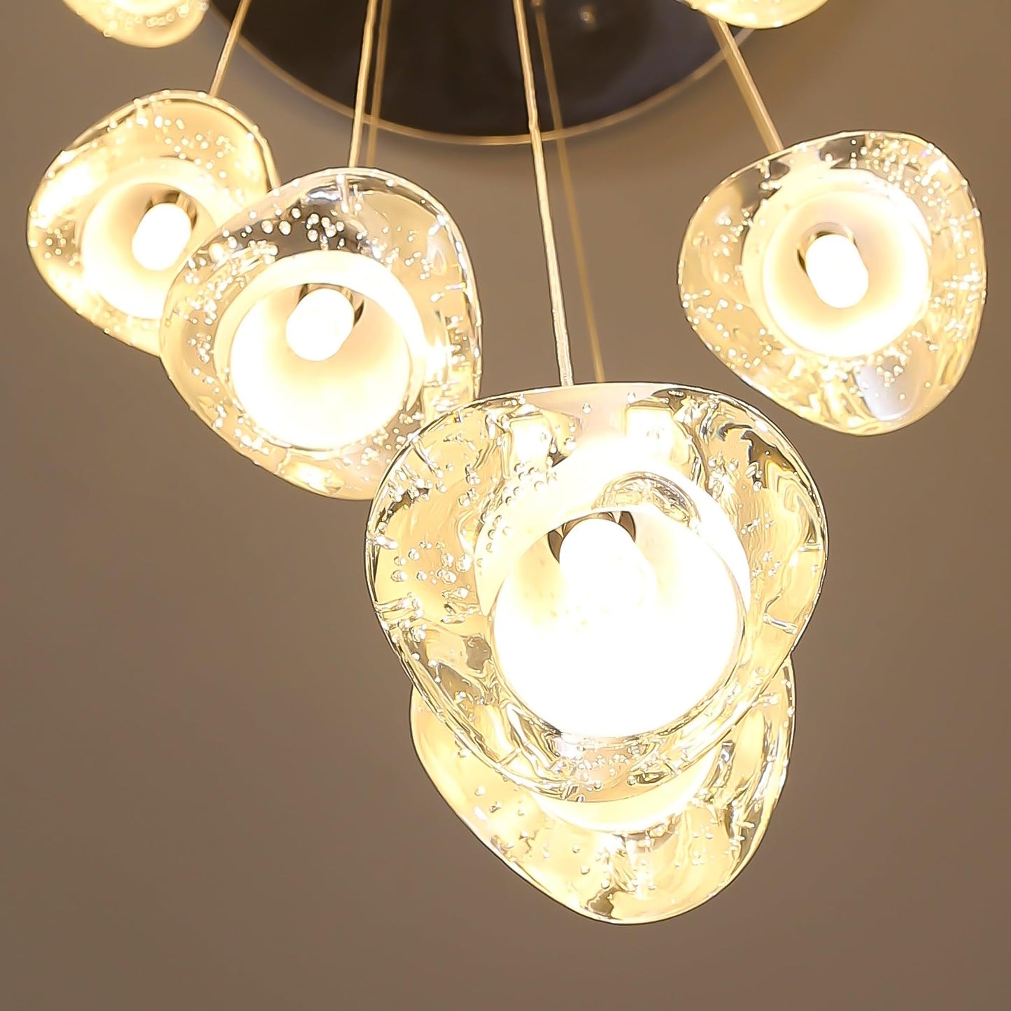 Dolria 6-Lights Pendant Lighting For Entrance Modern Crystal Chandeliers Led Crystal Hanging Lights For Dining Room Bedroom Foyer Staircase Living Room 3000K