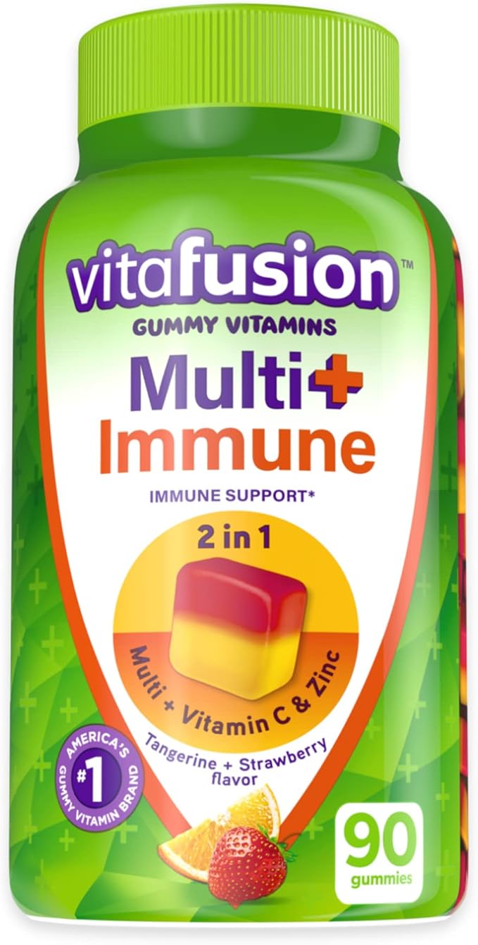 Vitafusion Cranberry Gummies for Women 500mg and Multi+ Immune Support Gummies with Vitamin C Zinc Daily Multivitamins 90 Count