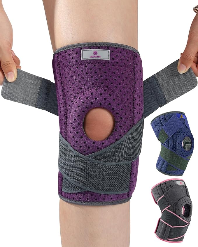 ABYON Knee Brace for Women Meniscus Tear, ACL, Arthritis. Knee Support with Dual Side Stabilizers & Crossed Compression St...