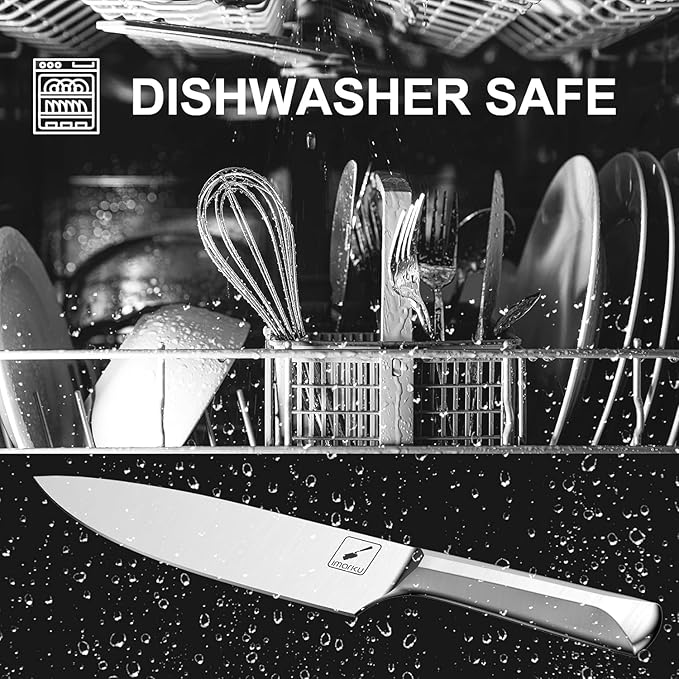 imarku Knife Set, 16 PCS High Carbon Japanese Stainless Steel Knife Sets for Kitchen with Block, Ultra Sharp Kitchen Knife Set with Sharpener Chef Knife Sets, Dishwasher Safe, Best Gifts
