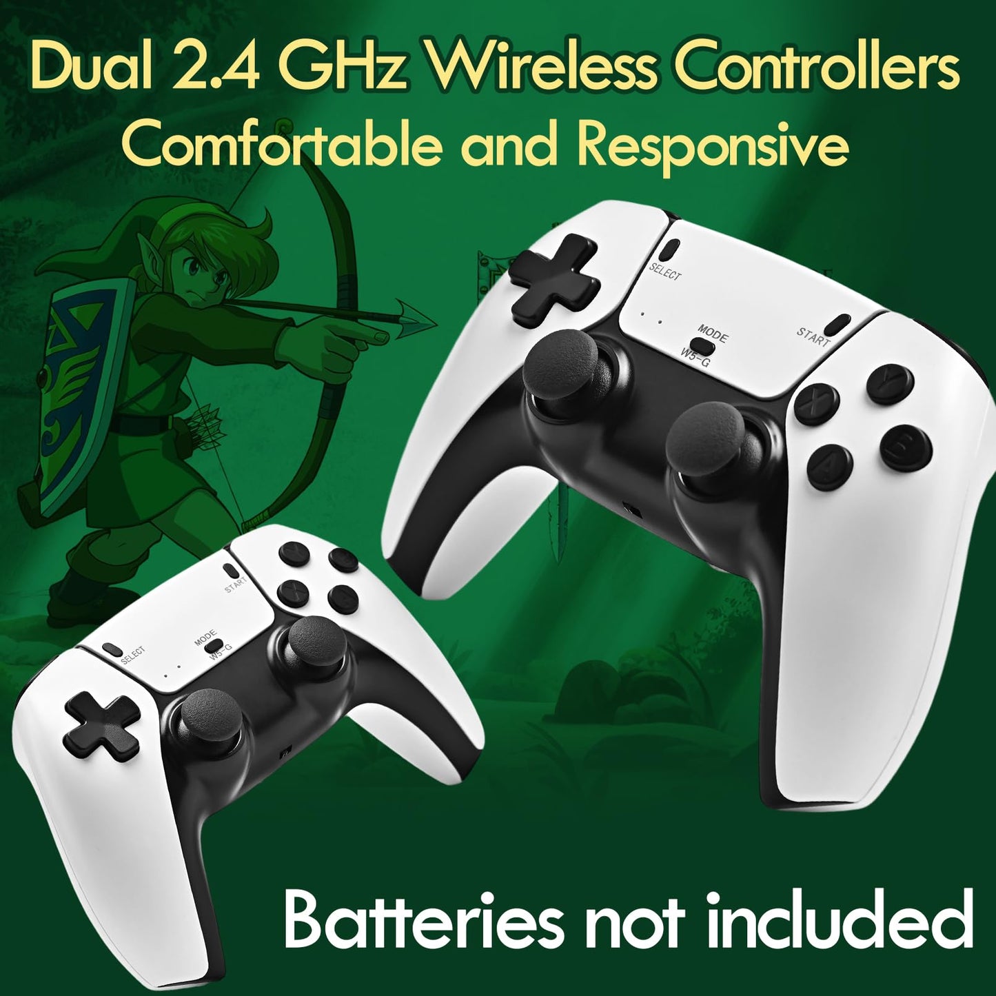 2025 Game Stick 4K 40,000 Games, Retro Gaming Console with Built-in 23 Emulators, HDMI Output, 64G TF Card, 2 Wireless Controllers, Plug and Play