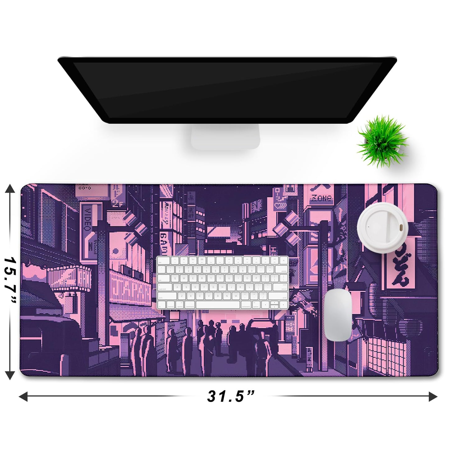 Large Mouse Pad, Office Desk Pad Gaming, Durable Waterproof Non-Slip Base Long XXL Large Gamer DeskMat for Home Office Gaming Work, Kyoto