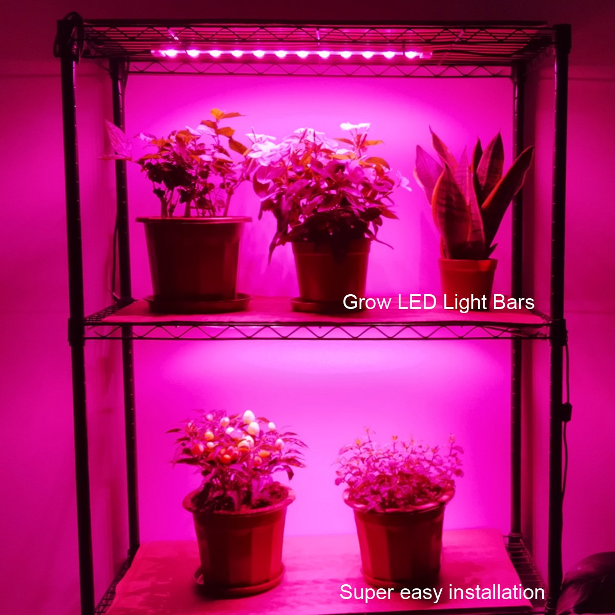 Litever Grow Light Strip Kit 45W, 4 pcs 16in LED Strips, Aluminum, Small, Grow Light, Model LL-GLS-4S