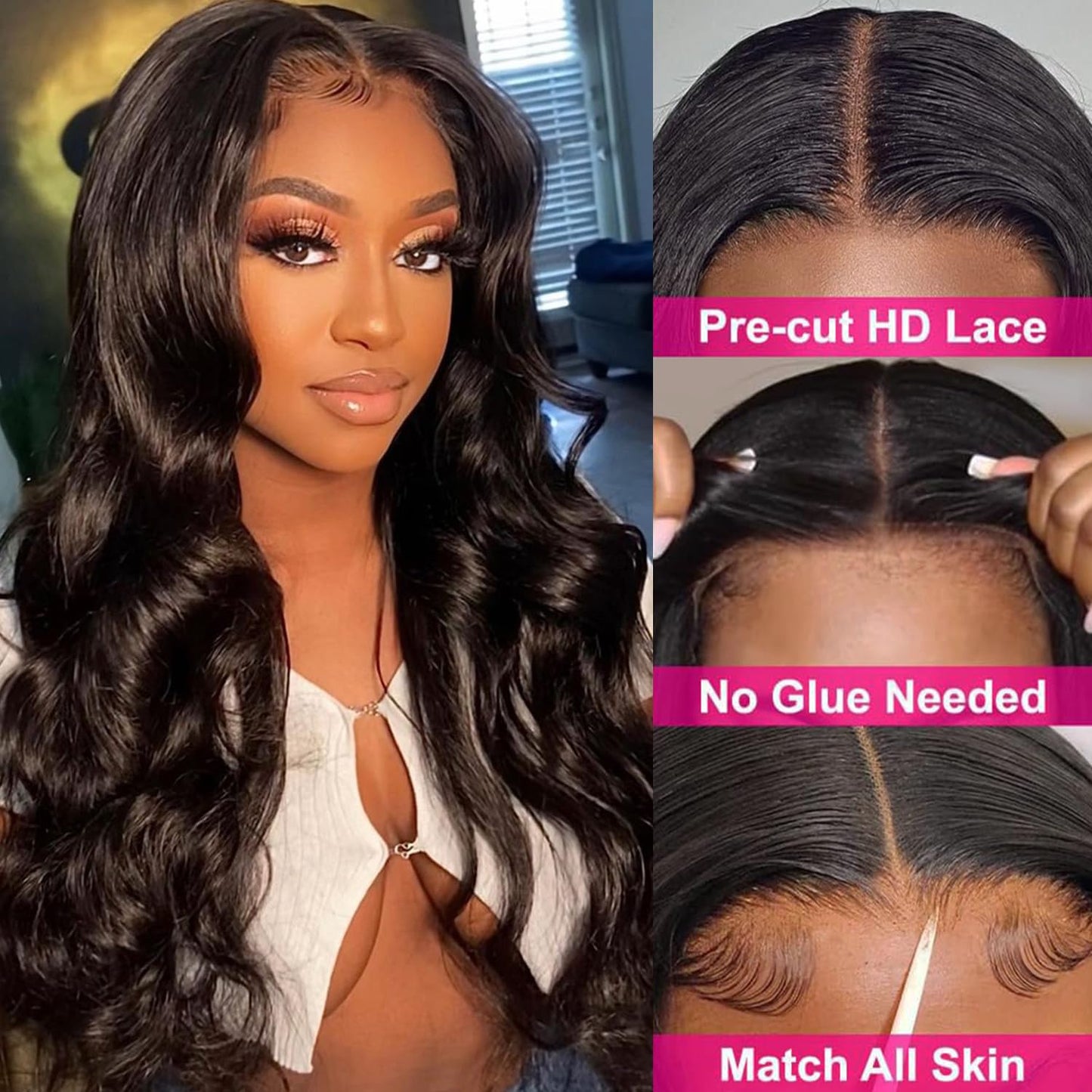 4/27 Highlight Lace Front Wigs Human Hair Ombre 5x5 Pre Cut Lace Frontal Wig Human Hair Honey Blonde 5x5 HD Lace Closure Wigs Fo