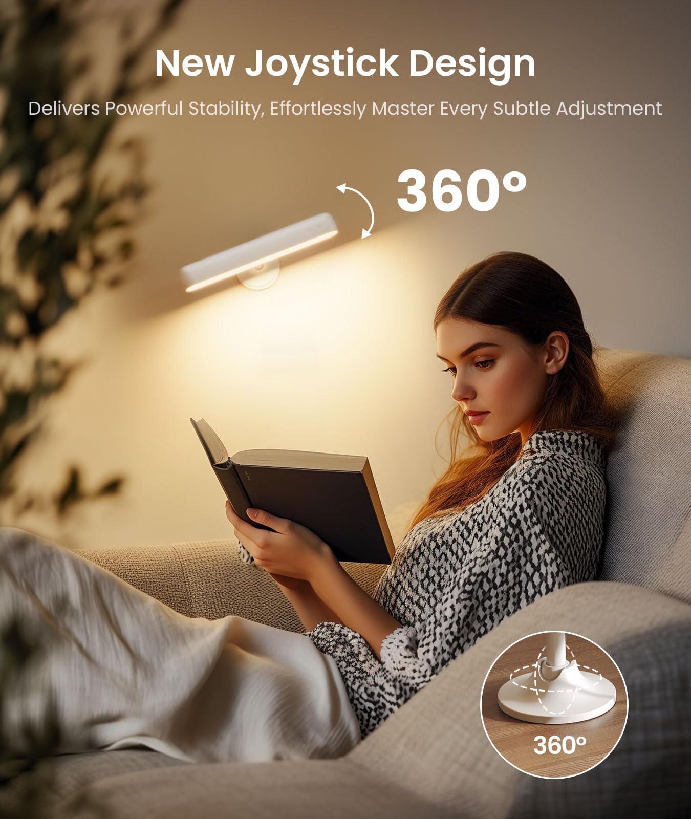 PopoIron Wall Sconce LED Light with 7500mAh Battery, Remote Control, 3 Colors, 360° Rotate, White, Model WL05, 1 Pack