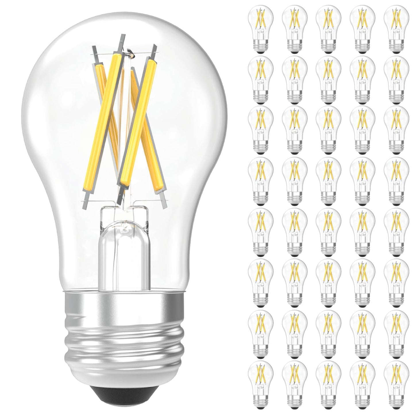 Sunco 40 Pack A15 Light Bulb LED, Edison Style Bulb, Dimmable Vintage Filament Lighting, 800 LM, 7W (60W Equivalent), 3000K Warm