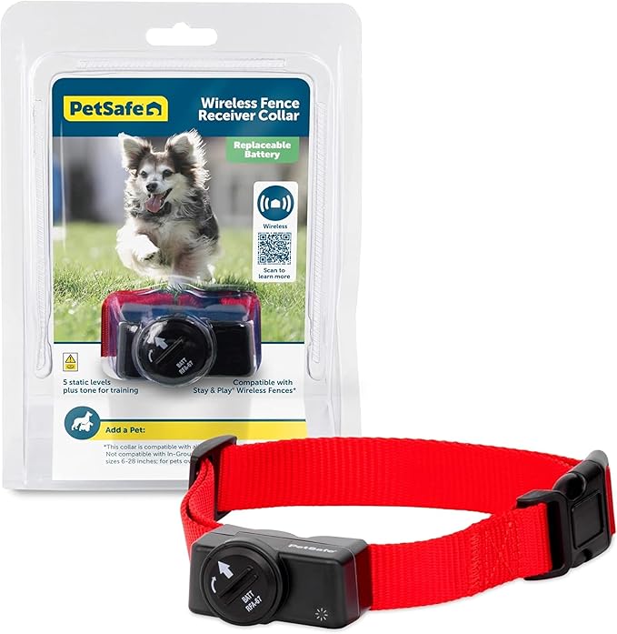 PetSafe Wireless Pet Containment System Receiver Collar - Battery-Operated & Waterproof - Adjustable Receiver Collar with ...