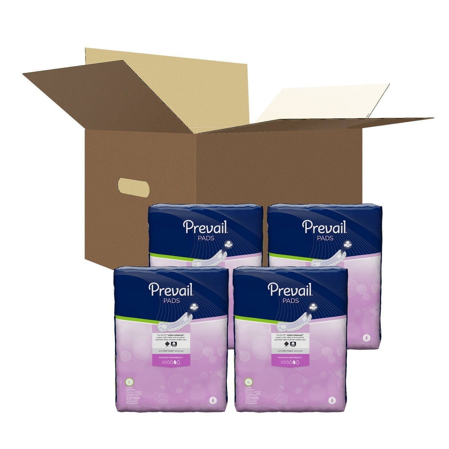Prevail Incontinence Bladder Control Pads for Women, Maximum Absorbency, Long Length, 39 count