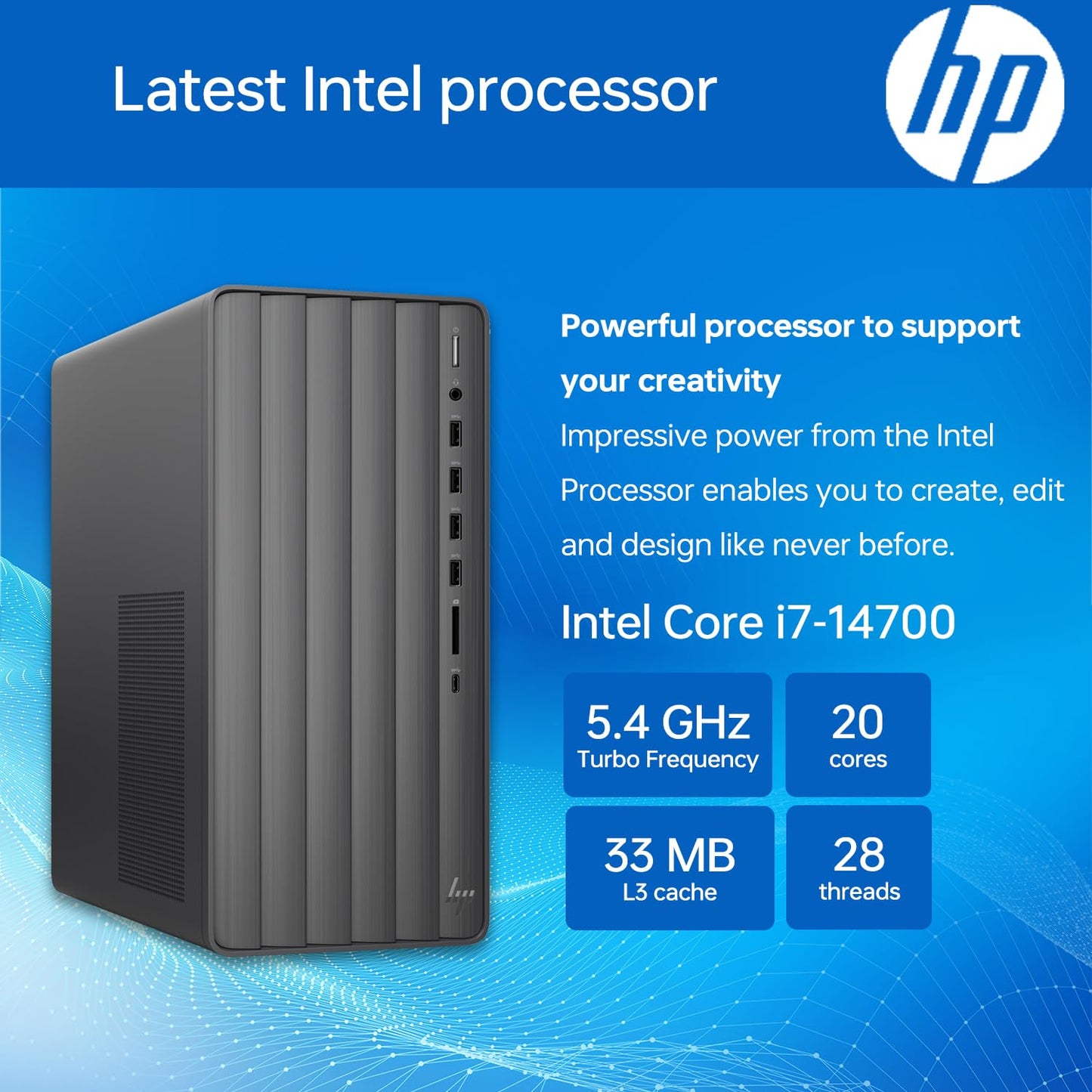 Hp Envy Tower Desktop, Intel I7-14700 (20 Cores, 64Gb Ram, 4Tb Ssd, Wi-Fi 6, Windows 11 Pro, Black, With Adata 512 External Ssd