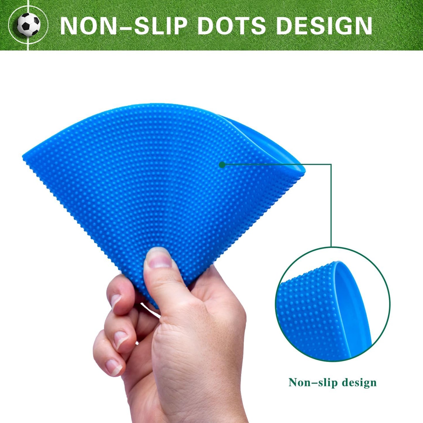 Poly Spot Markers 9 inch Non-Slip Rubber Agility Markers Flat Field Cones Floor Dots for Football, Soccer, Basketball Training Markers, School Activities, Exercise Drills, Social Distancing