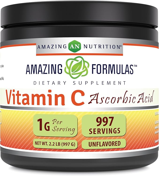 Amazing Formulas Vitamin C (Ascorbic Acid) 2 Lb Powder Supplement | Non-GMO | Gluten Free | Made in USA