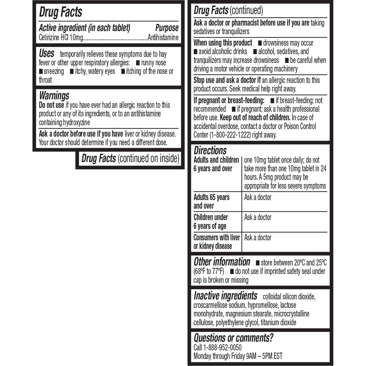 HealthA2Z® Allergy Relief | Cetirizine 10mg | 24 Packs of 45 Tablets Each (1080 Tablets) | All Day Allergy Relief | Indoor & Outdoor | Relief from Itchy Throat, Sneezing, Runny Noses | Value Pack