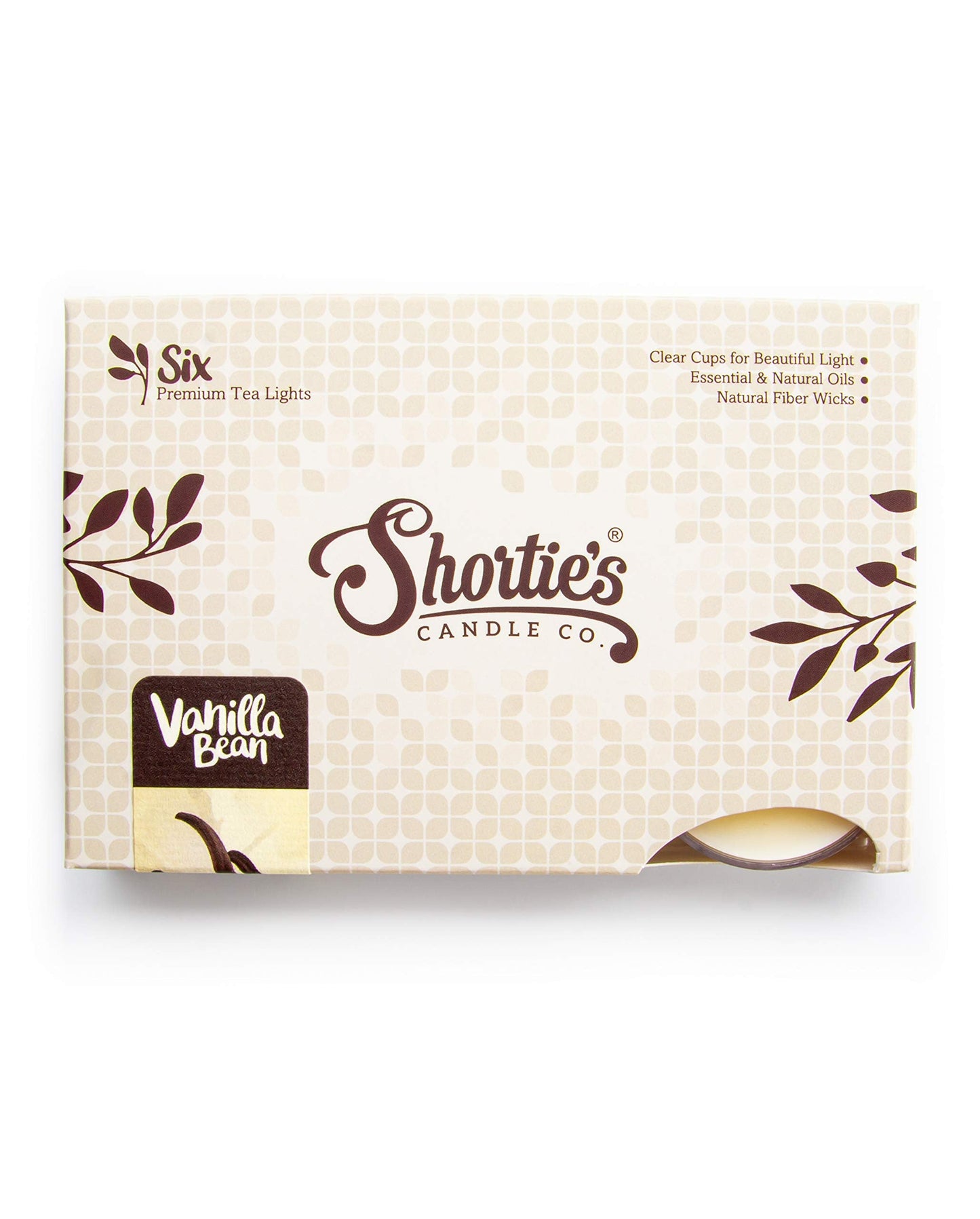 ShortieS Candle Company Vanilla Bean Tealight Candles - 24 Highly Scented Beige Tea Lights - Made In The Usa - Model 46128