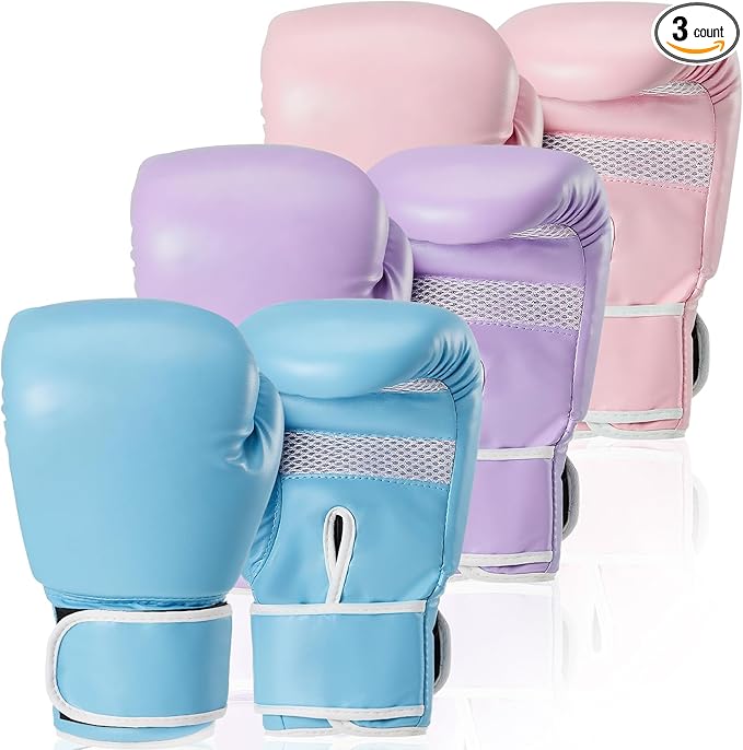 Simgoing 3 Pack Christmas Boxing Gloves Gift for Men & Women, Boxing Training Gloves with PU Leather for Free Fighting, Mu...