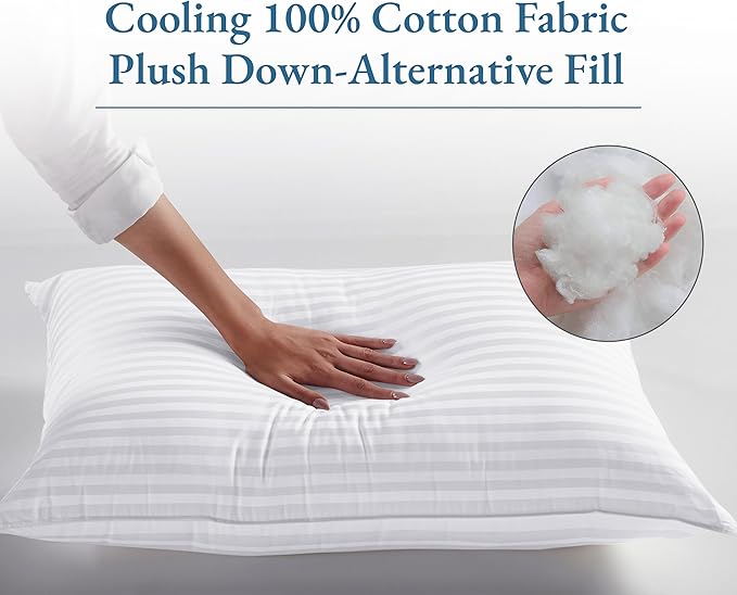 California Design Den 2-Pack Bed Pillows King Size Set of 2 for Sleeping, Cooling Luxury Hotel Pillows, for Back, Stomach or Side Sleepers