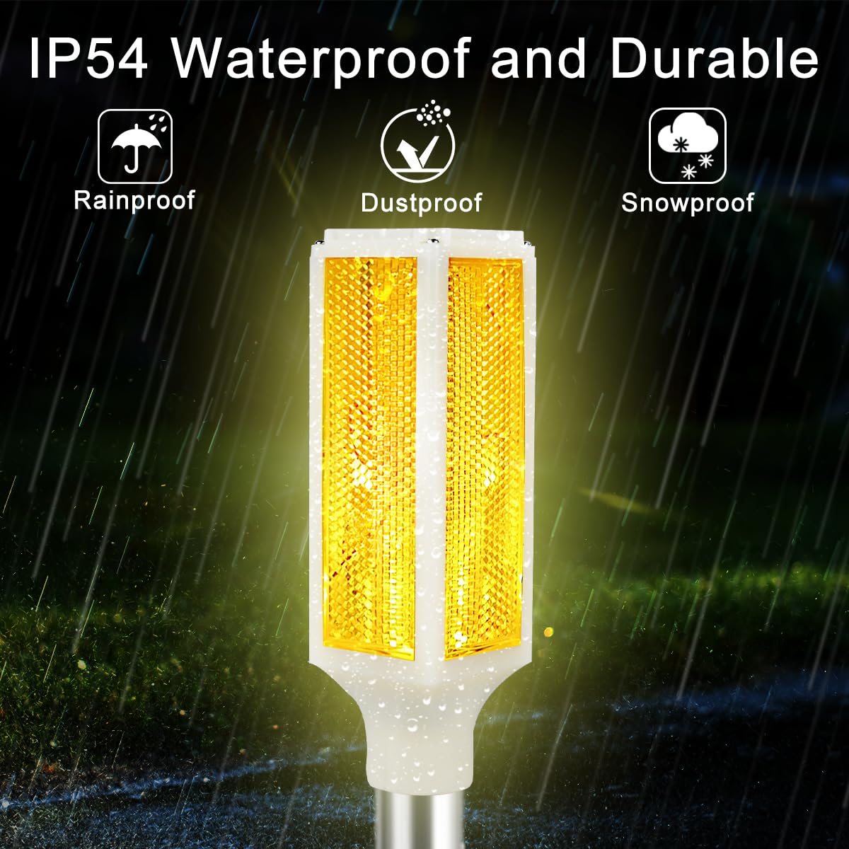 Aolyty Solar Lights Outdoor, Waterproof Driveway Markers Reflective, Warning Flash Light with 2 Lighting Modes, LED Solar Light 4 Pack for Parking Lots, Yard, Sidewalk, Stop Sign, 30 Inches (Green)