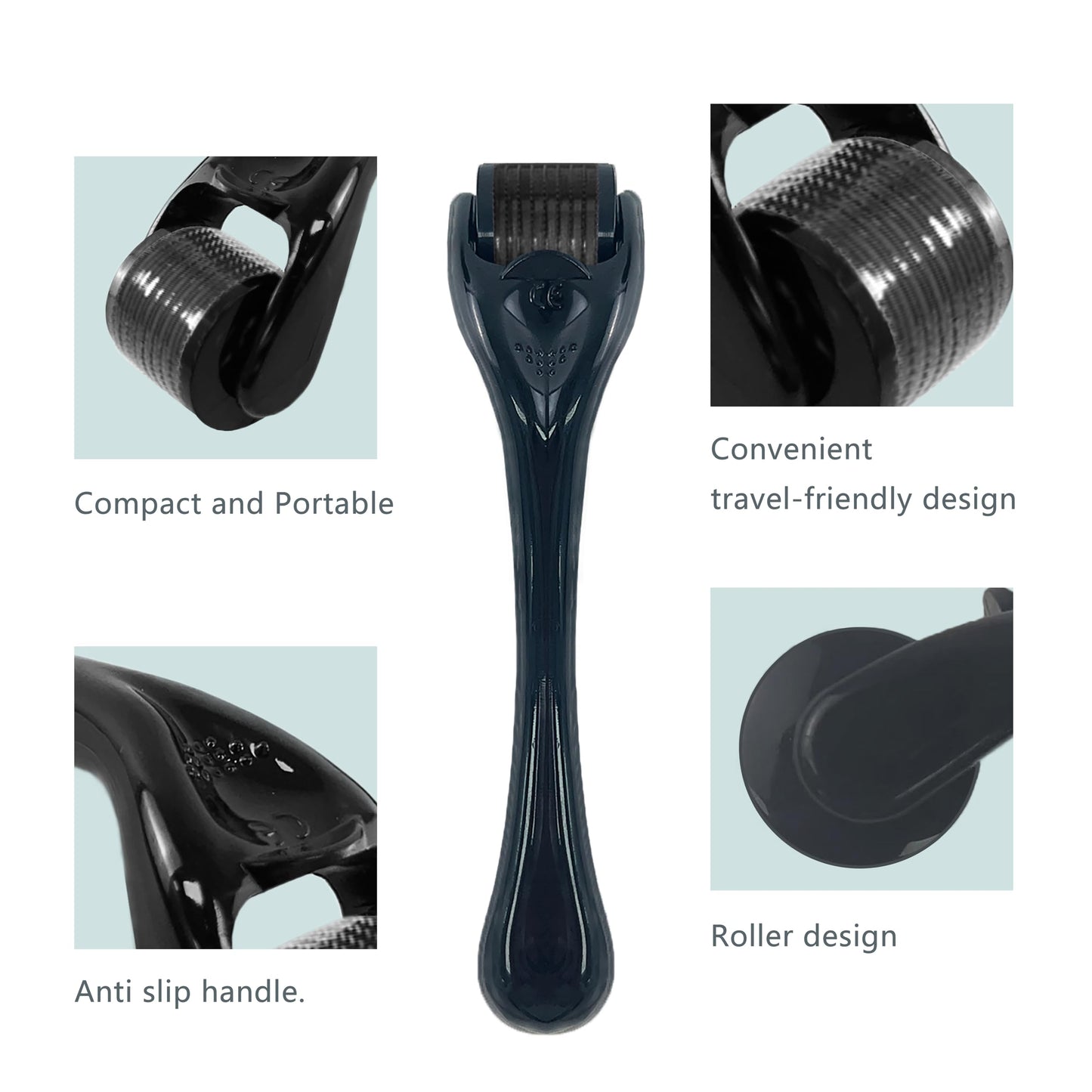 Rwotlls Derma Roller Microneedling Roller for Face - 0.25mm, (Black)