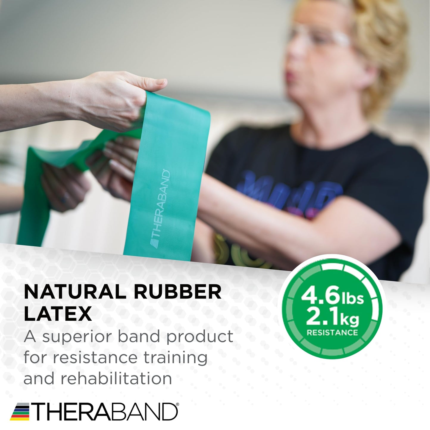 THERABAND Resistance Bands Set, Beginner Kit, Yellow, Red, Green, Latex Elastic Bands for Exercise & Physical Therapy, Strength Training Bands for Upper & Lower Body Fitness