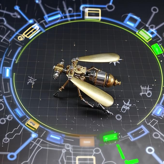 3D Steampunk Metal Fruit Fly Model Kit – DIY Mechanical Brass Insect Puzzle for Adults, Retro Collectible Assembly Craft, Unique Home Office Decoration Gift (Fruit Fly)