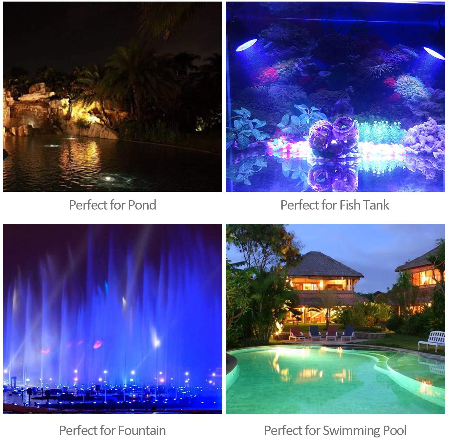 Zhgservu Underwater Pond Light - 3.5W Color Changing Submersible Spotlight, 36 Led, Waterproof Ip68, Ideal For Aquarium & Garden
