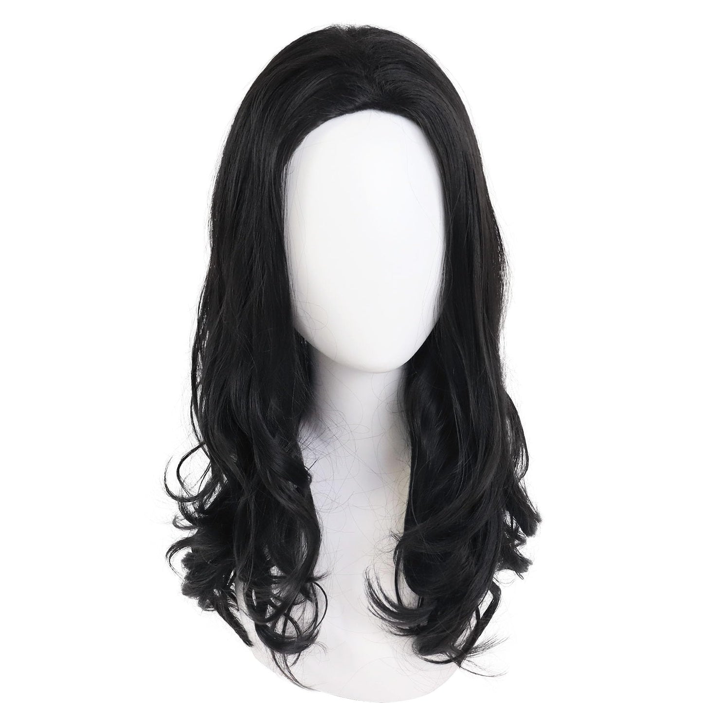 GNIMEGIL 22 inch Long Black Curly Wigs for Men Natural Wavy Hairstyle 70s 80s Theme Party Wig Halloween Costume Male Music Perfo