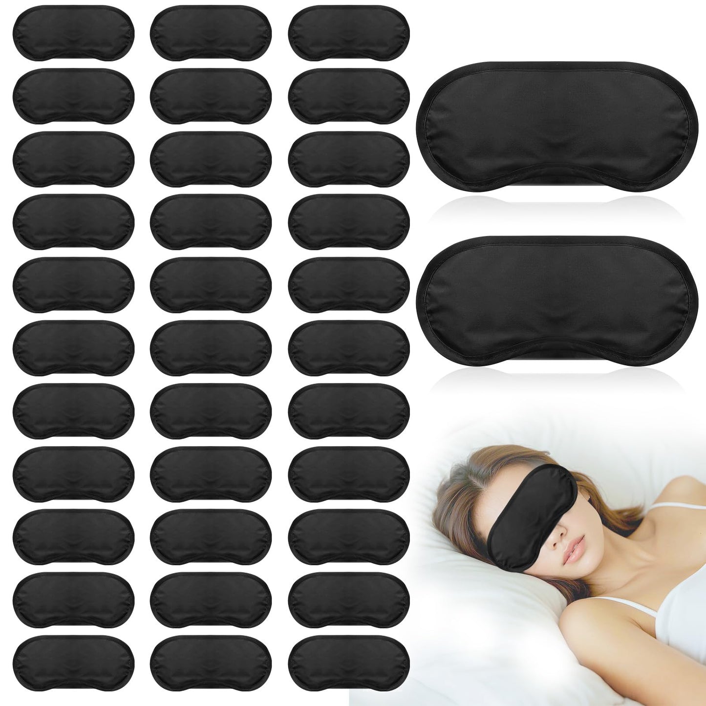 40 Pcs Eye Mask Sleep Masks Bulk Blindfolds for Team Building Party Games with Nose Pad and Adjustable Strap for Women Men 4 Layers Black Blindfold Sleeping Mask