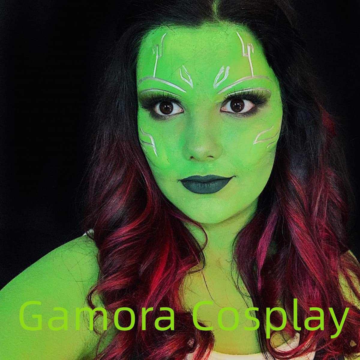 Mysense Amazon Green Face Body Paint Makeup,Water Activated Painting for Adults Children Te Fiti Gamora Wicked Witch Cosplay SFX