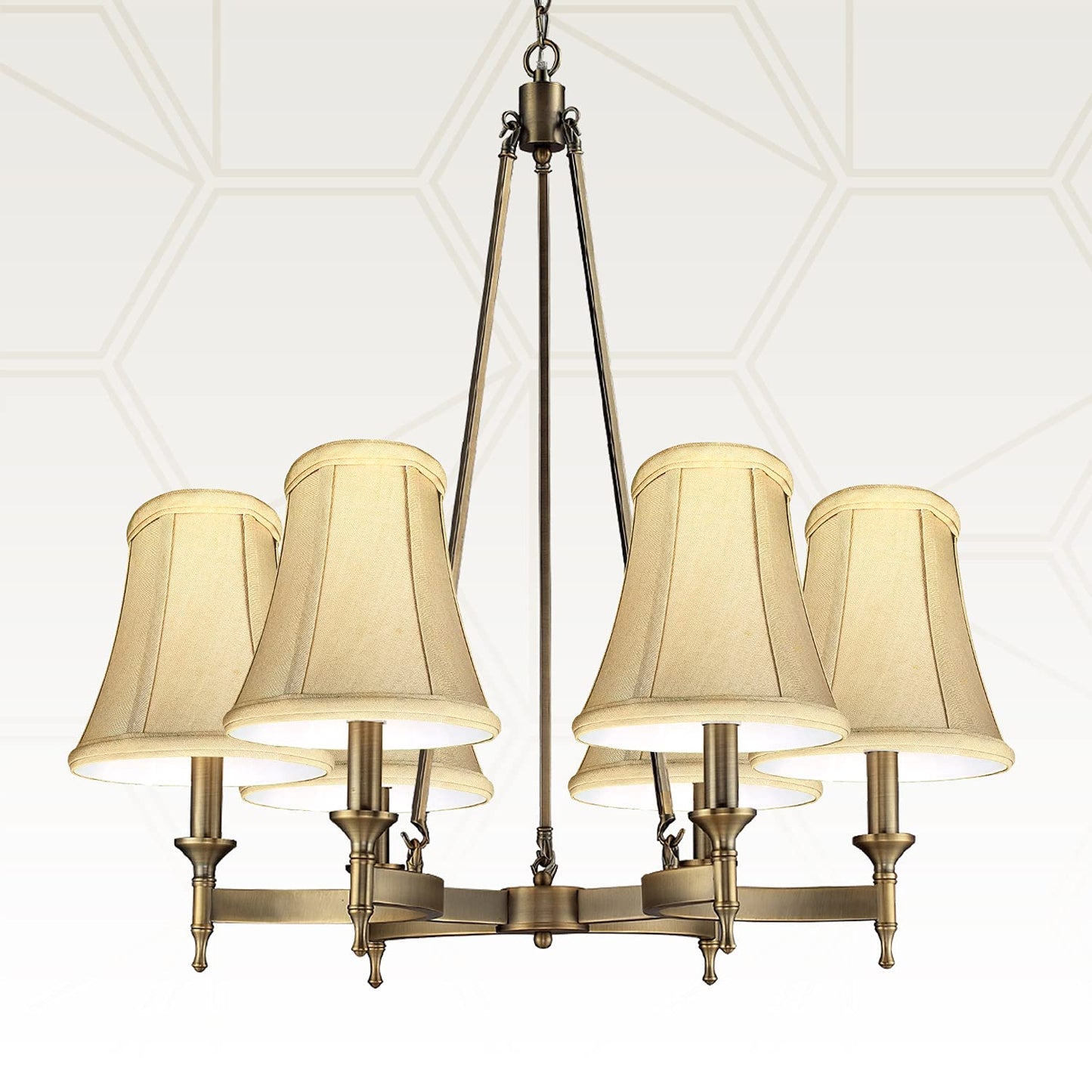Royal Designs, Inc. True Bell Lamp Shade, 3.5 x 6 x 6.25, Faux Silk, Antique Gold, 2-Pack, Model BSO-704FC-6