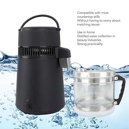 Water Glass Carafe for Distiller, 4L Distiller Water Container Replacement Glass Collection Bottle Compatible with Counter Top Water Distiller Filter