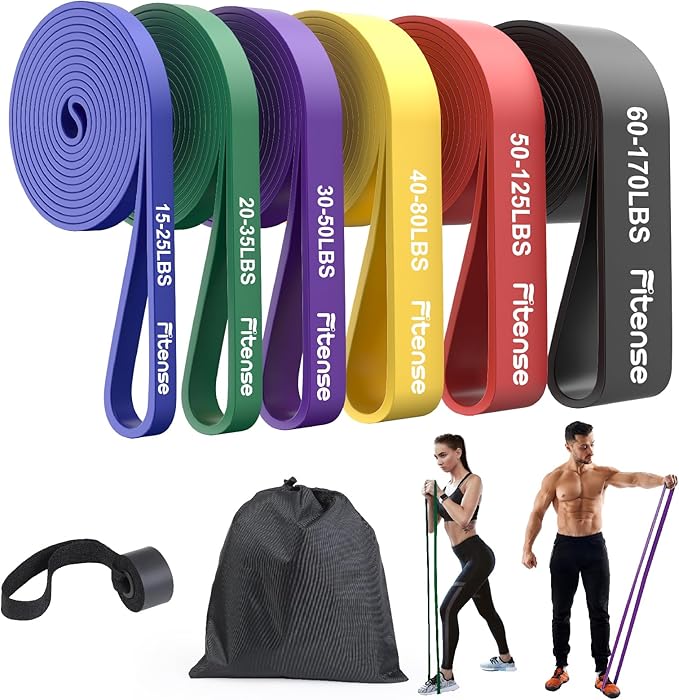 Fitense Resistance Bands Set - Pull Up Bands for Men Women, Exercise Bands Resistance with Door Anchor, Training Poster & ...